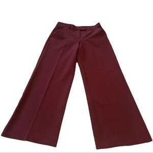 Express Editor Women’s Relaxed Trouser Mid Rise Wide Leg Pants Size 6S Burgundy